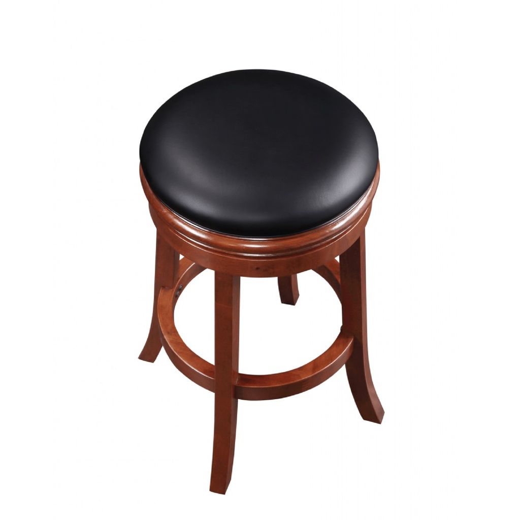 Sabi 30 inch Swivel Counter Stool, Solid Wood, Faux Leather, Brown, Black - View 4