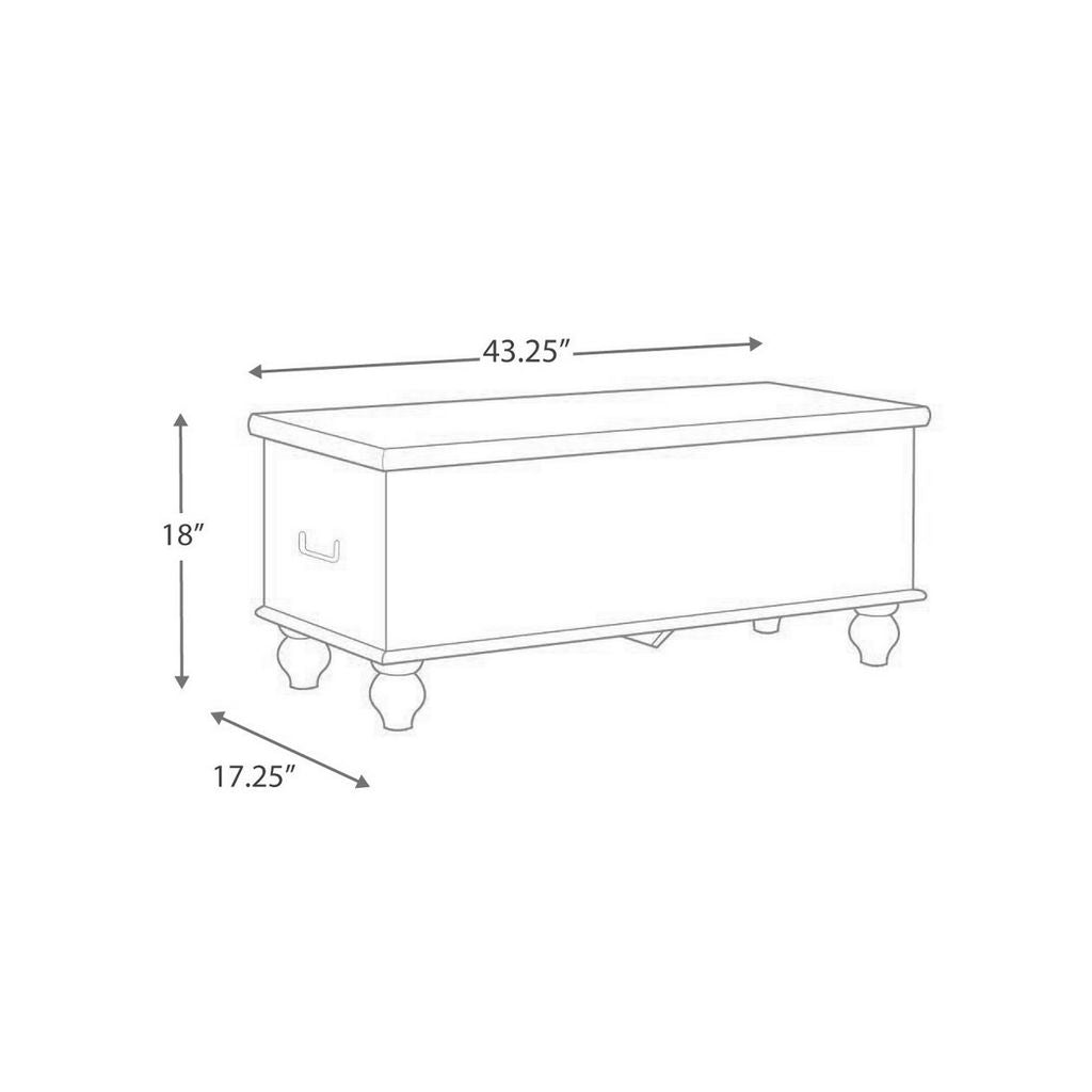 Medallion Pattern Wooden Storage Bench, Hinged Opening, Antique White, Black - View 6