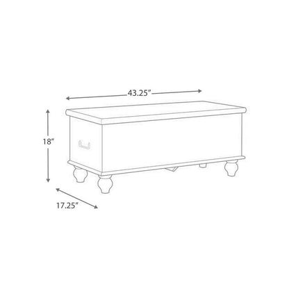 Medallion Pattern Wooden Storage Bench, Hinged Opening, Antique White, Black - View 6