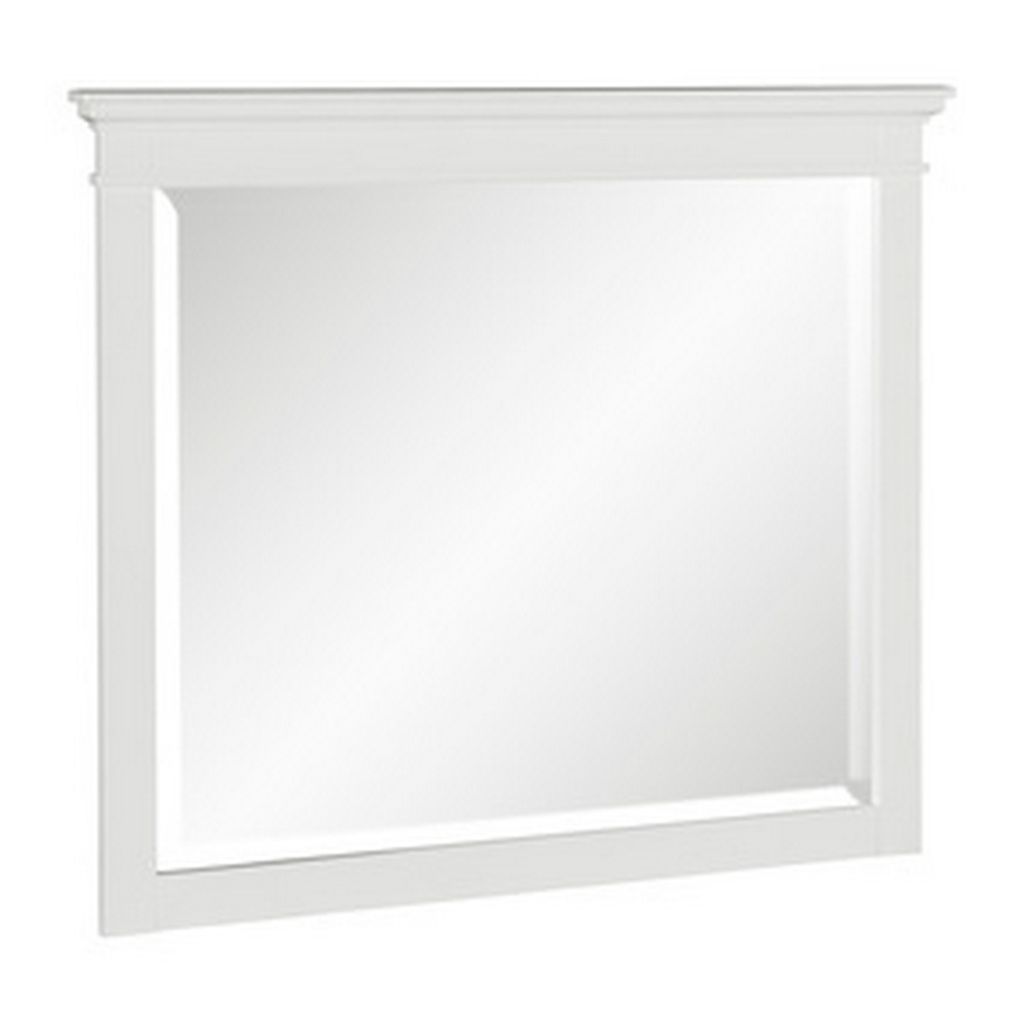Candy 43 Inch Classic Accent Mirror, Rustic Minimalist Design, Crisp White - View 2