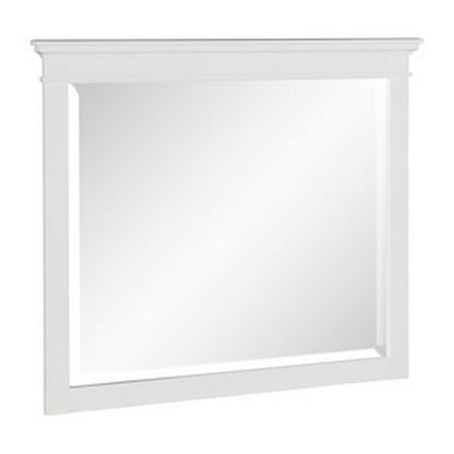 Candy 43 Inch Classic Accent Mirror, Rustic Minimalist Design, Crisp White - View 2