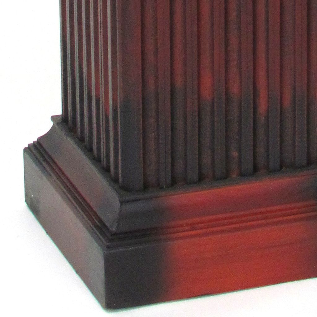 Transitional Style Square Top Pedestal Stand, Brown - View 4