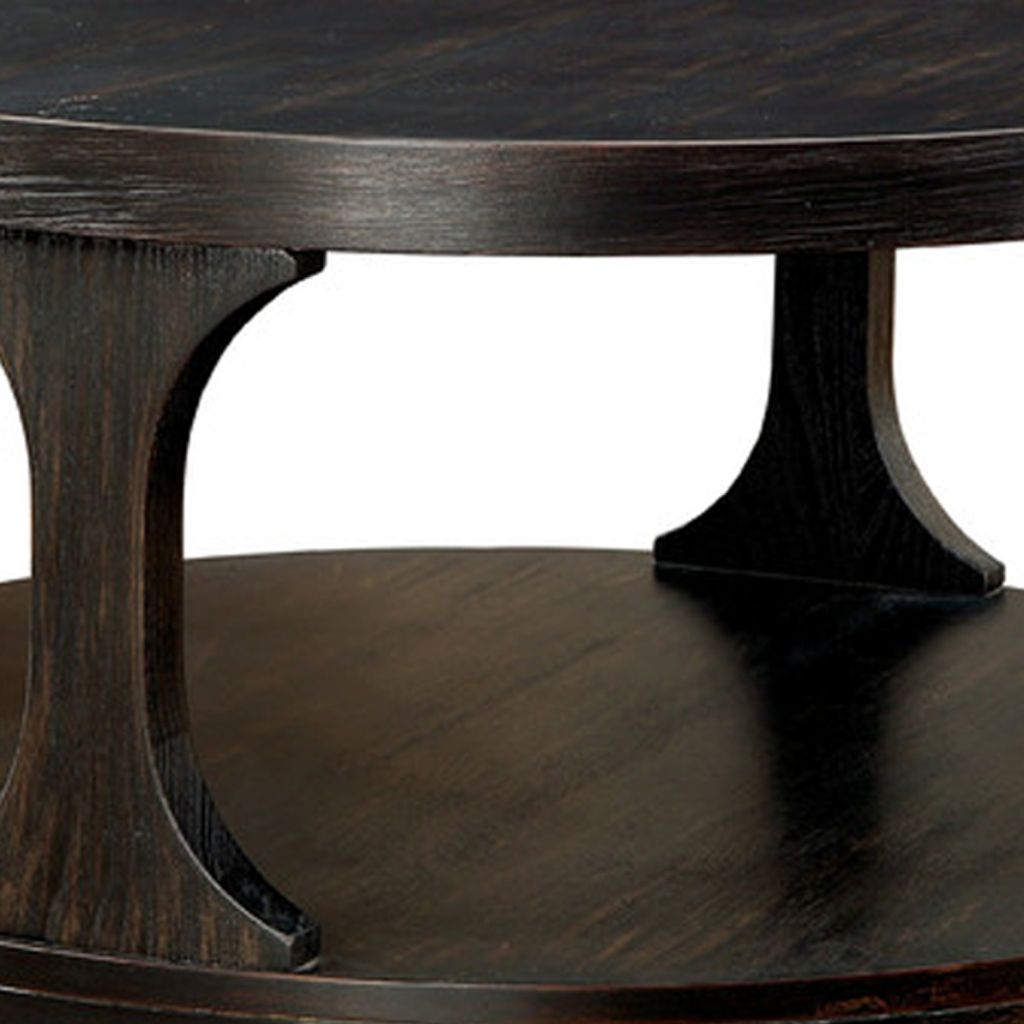 Carrie Transitional Coffee Table, Antique Black - View 4
