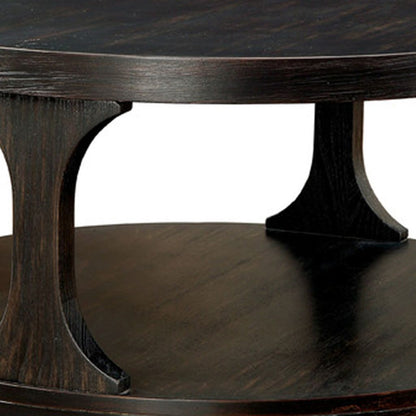Carrie Transitional Coffee Table, Antique Black - View 4