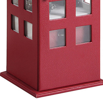 Telephone Booth Jewelry Box with 2 Drawers, Burgundy Red - View 4