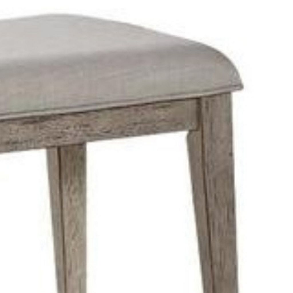 Transitional Style Wooden Side Chair with Fabric Upholstery, Set of 2, Gray Oak - View 4