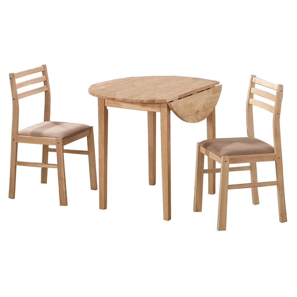 Sophisticated 3 Piece Wooden Table And Chair Set, Brown - View 7