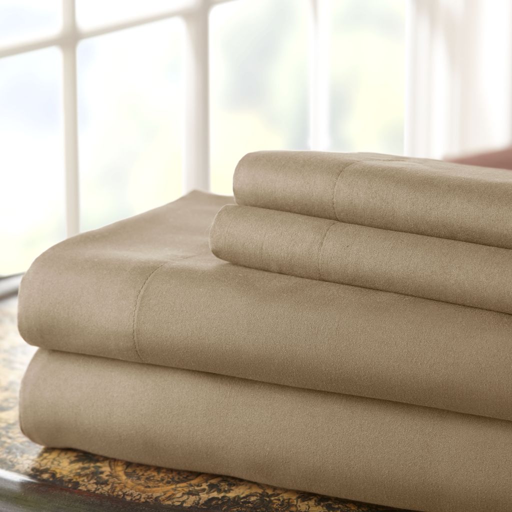 Lanester 4 Piece Full Size Deep Pocket Sheet Set The Urban Port, Taupe Gray - View 2