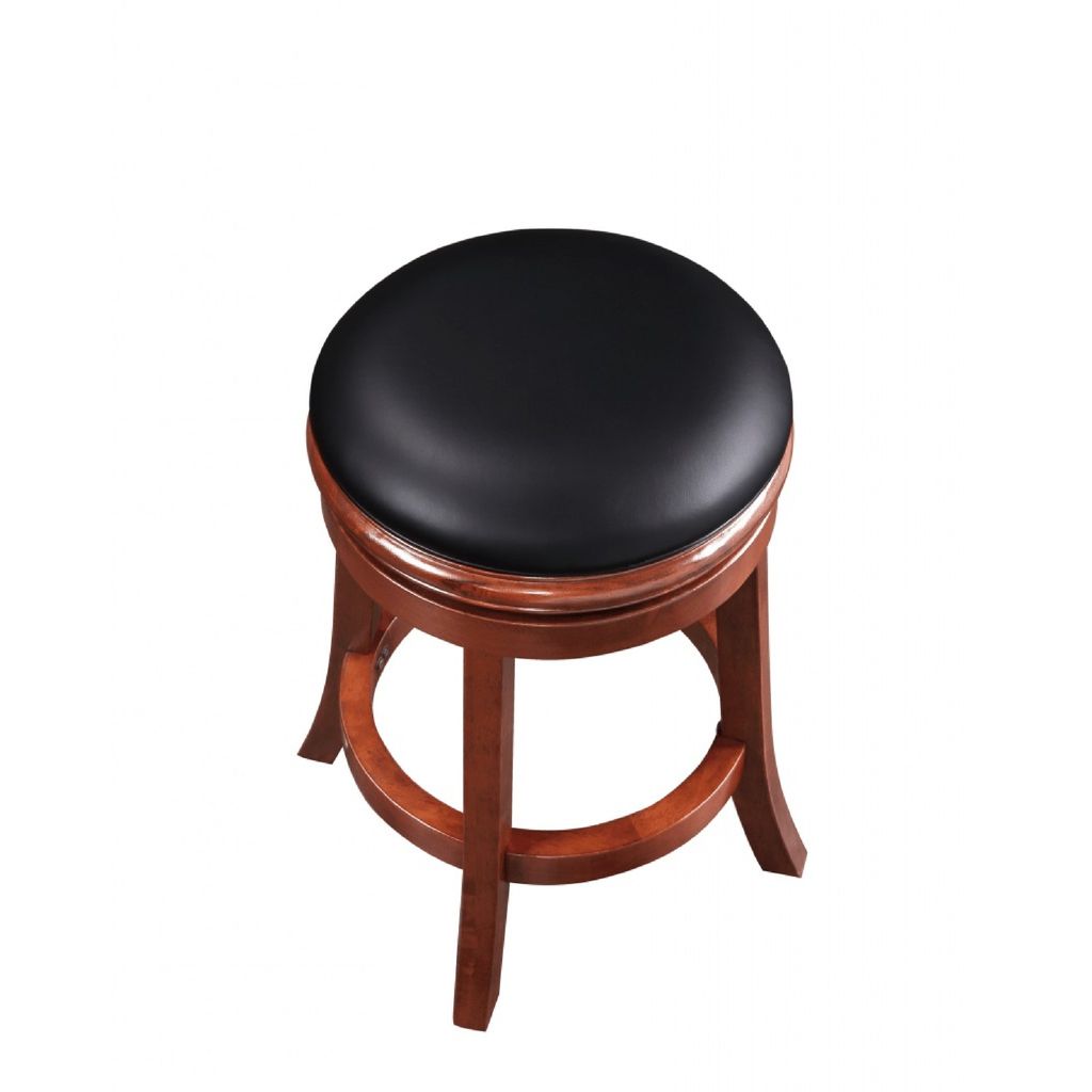 Sabi 24 inch Swivel Counter Stool, Solid Wood, Faux Leather, Brown, Black - View 4