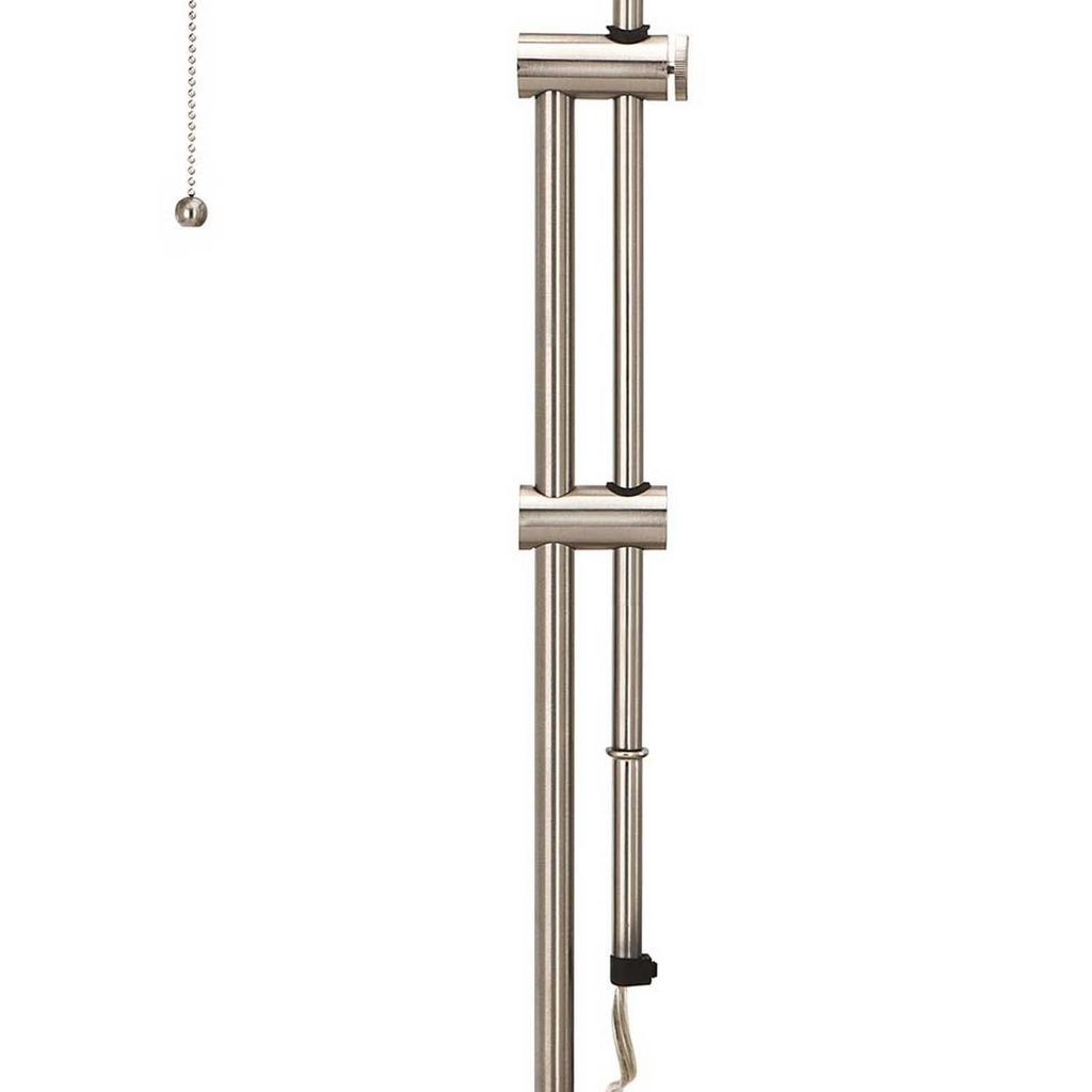 Metal Rectangular Desk Lamp with Adjustable Pole, Silver - View 3
