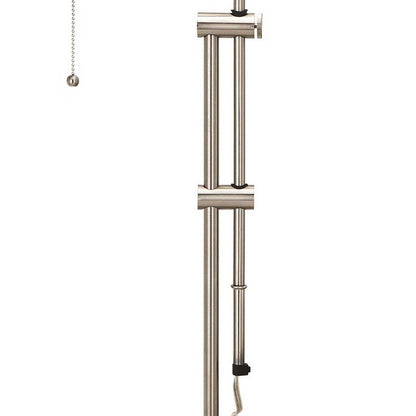 Metal Rectangular Desk Lamp with Adjustable Pole, Silver - View 3