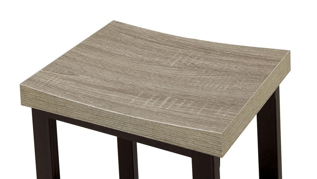 5 Piece Wooden Counter Height Table Set In Natural Brown And Black - View 3