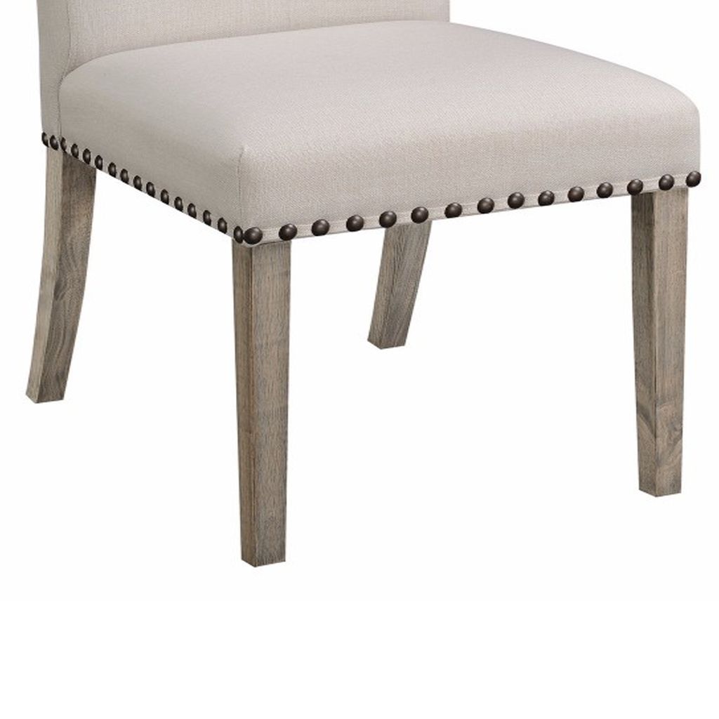 Rolled Back Parson Dining Chair, Beige, Set of 2 - View 2