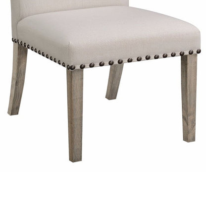 Rolled Back Parson Dining Chair, Beige, Set of 2 - View 2