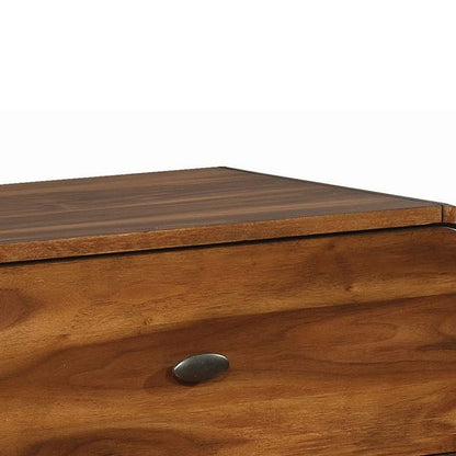 Wooden Nightstand with 2 Drawers, Dark Walnut Brown - View 4