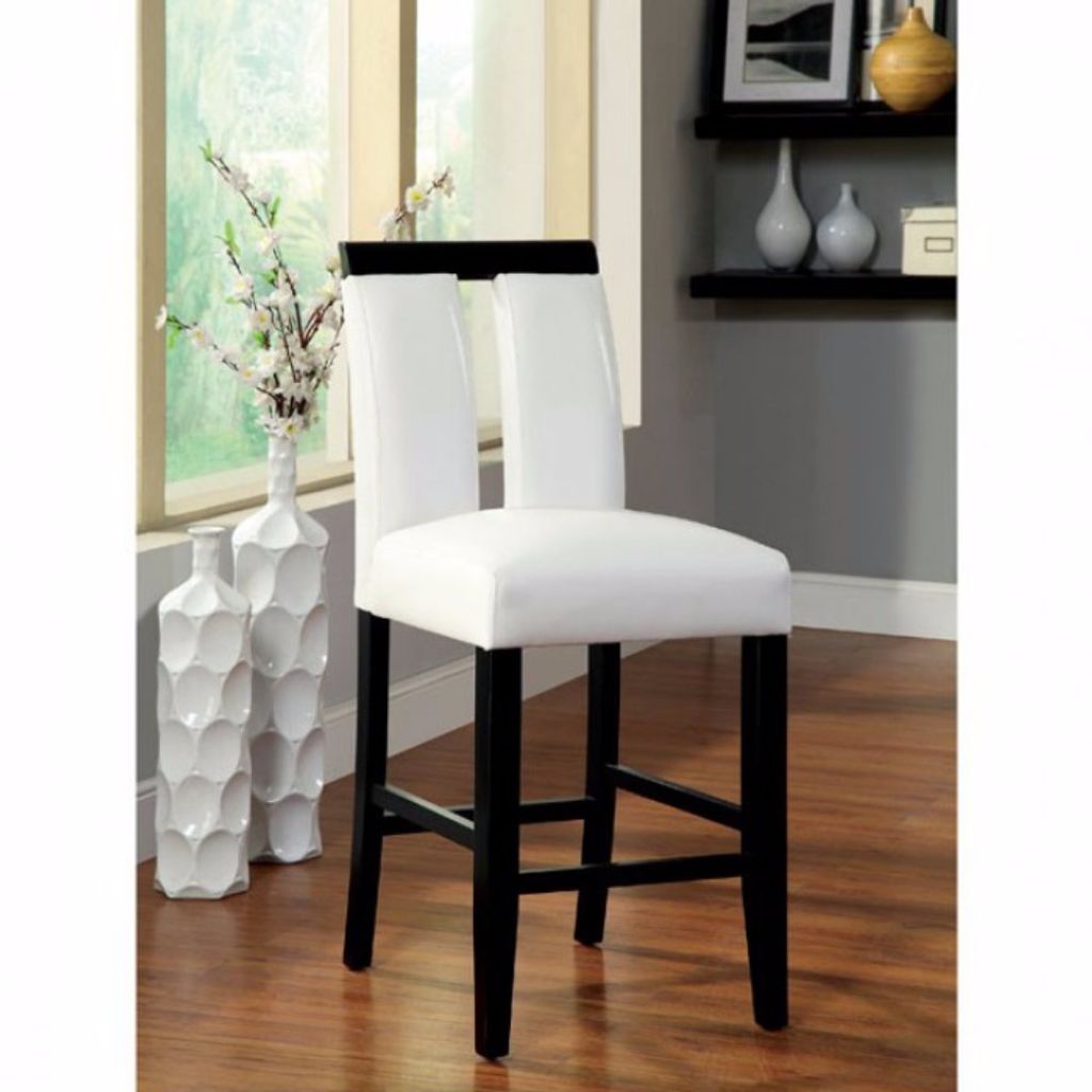 Luminar II Contemporary Counter Height Chair, White And Black Finish, Set of 2 - View 2