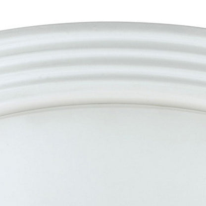 Dome Shaped Glass Ceiling Lamp with Hardwired Switch, White and Clear - View 6