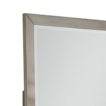 Bran 36 x 36 Modern Square Dresser Mirror, Pine Wood, Light Brown - View 2