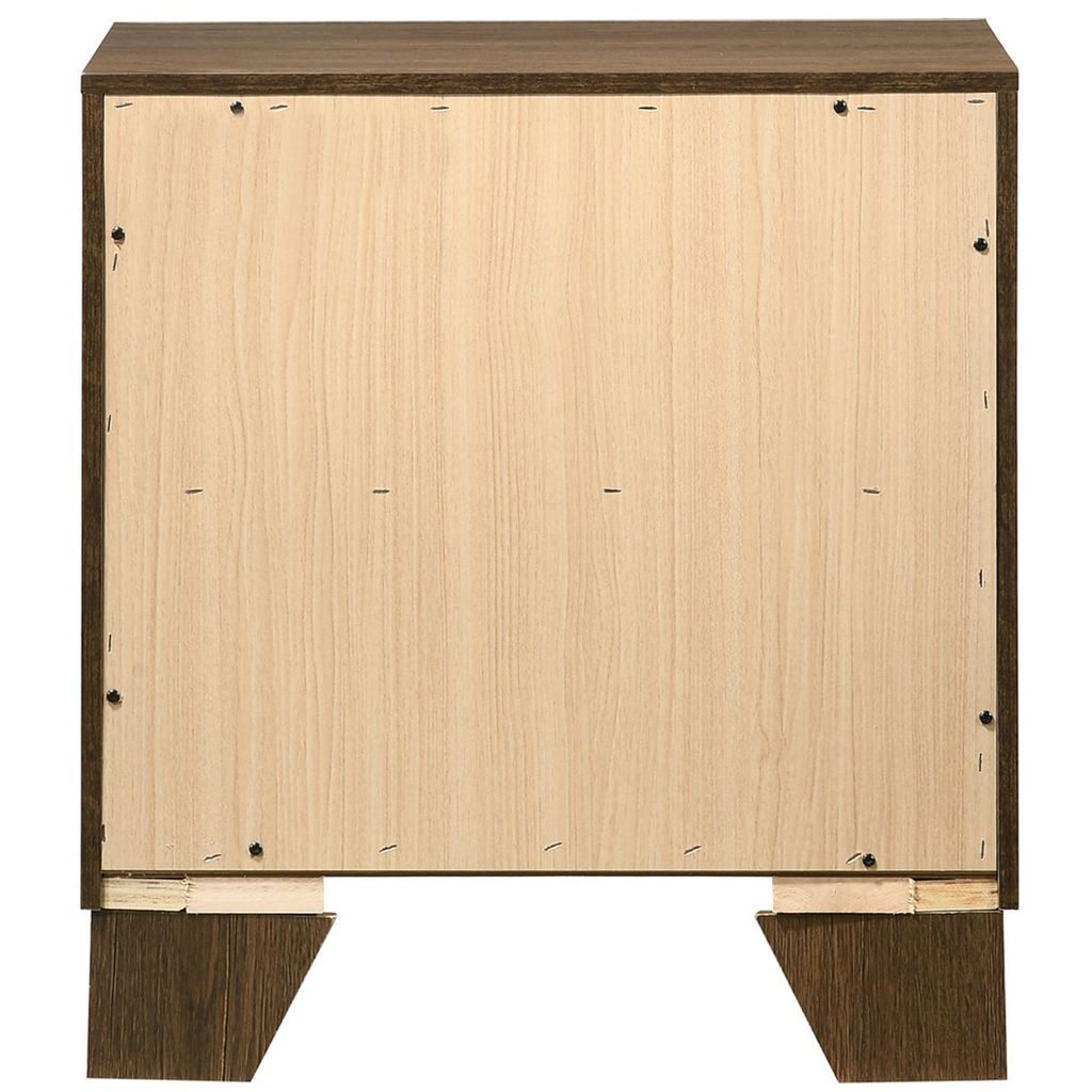 Transitional Style Wooden Nightstand with 2 Drawers and Metal Handles,Brown - View 4