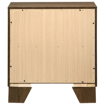 Transitional Style Wooden Nightstand with 2 Drawers and Metal Handles,Brown - View 4