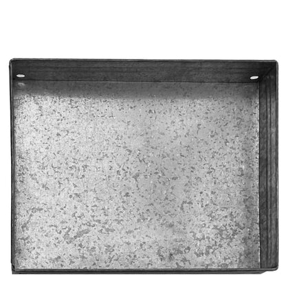 Galvanized Metal 2 Tiered Rectangular Serving Tray, Gray - View 3