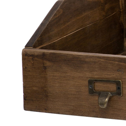 19, 13, 10 Inch Fir Wood Box, Set of 4 with Metal Handles, Antique Brown - View 4