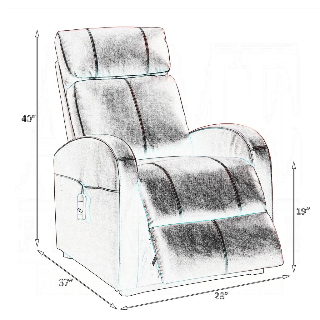 Ricardo Recliner with Power Lift, Red - View 6
