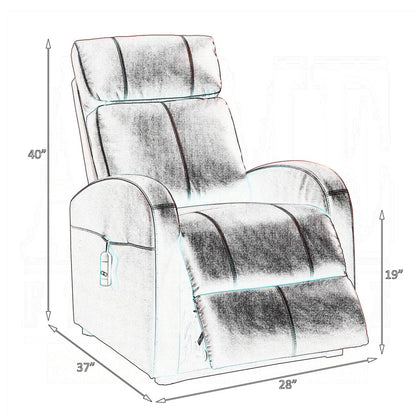 Ricardo Recliner with Power Lift, Red - View 6
