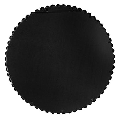Emu 32 Inch Modern Round Wall Mirror, Beaded Black Metal Accent Frame - View 3