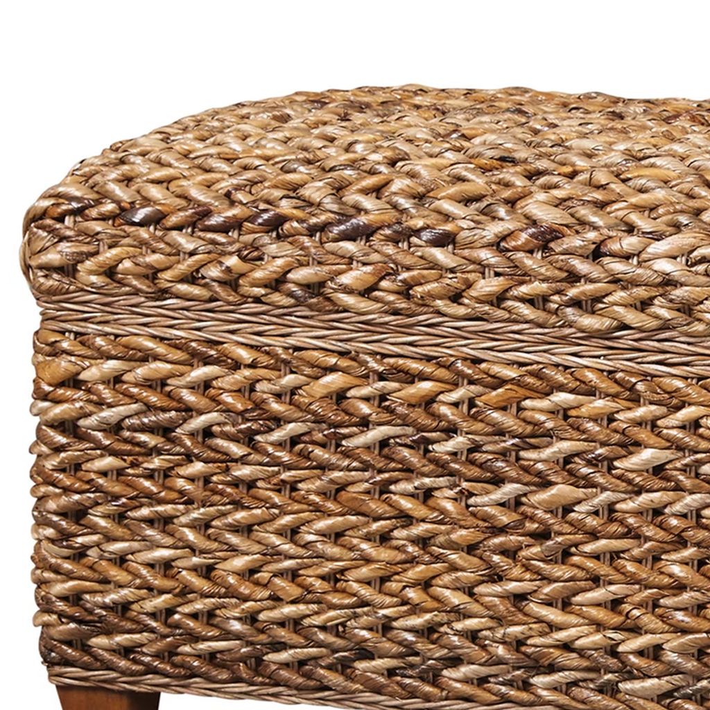 Modern Wood & Woven Abaca Trunk, Rustic Brown - View 3