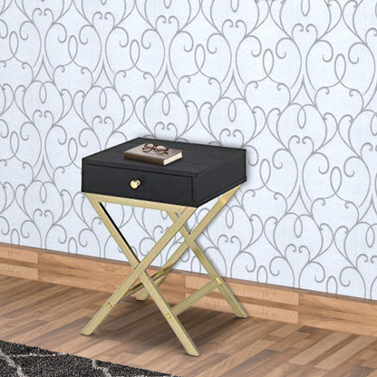 Stylish Side Table, Black & Gold - View 7