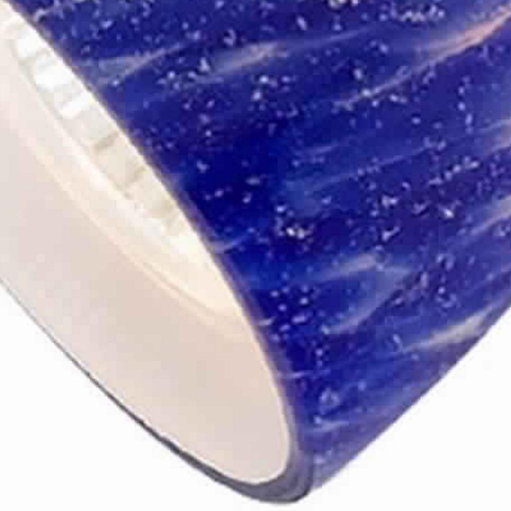 50 Watt Track Fixture with Handblown Glass Shade, Silver and Blue - View 2