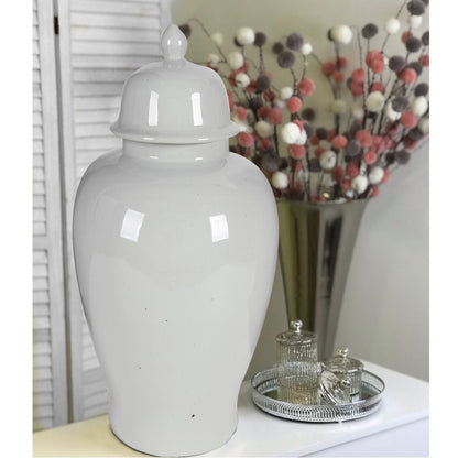 Ceramic Ginger Jar With Lid, Off White - View 7