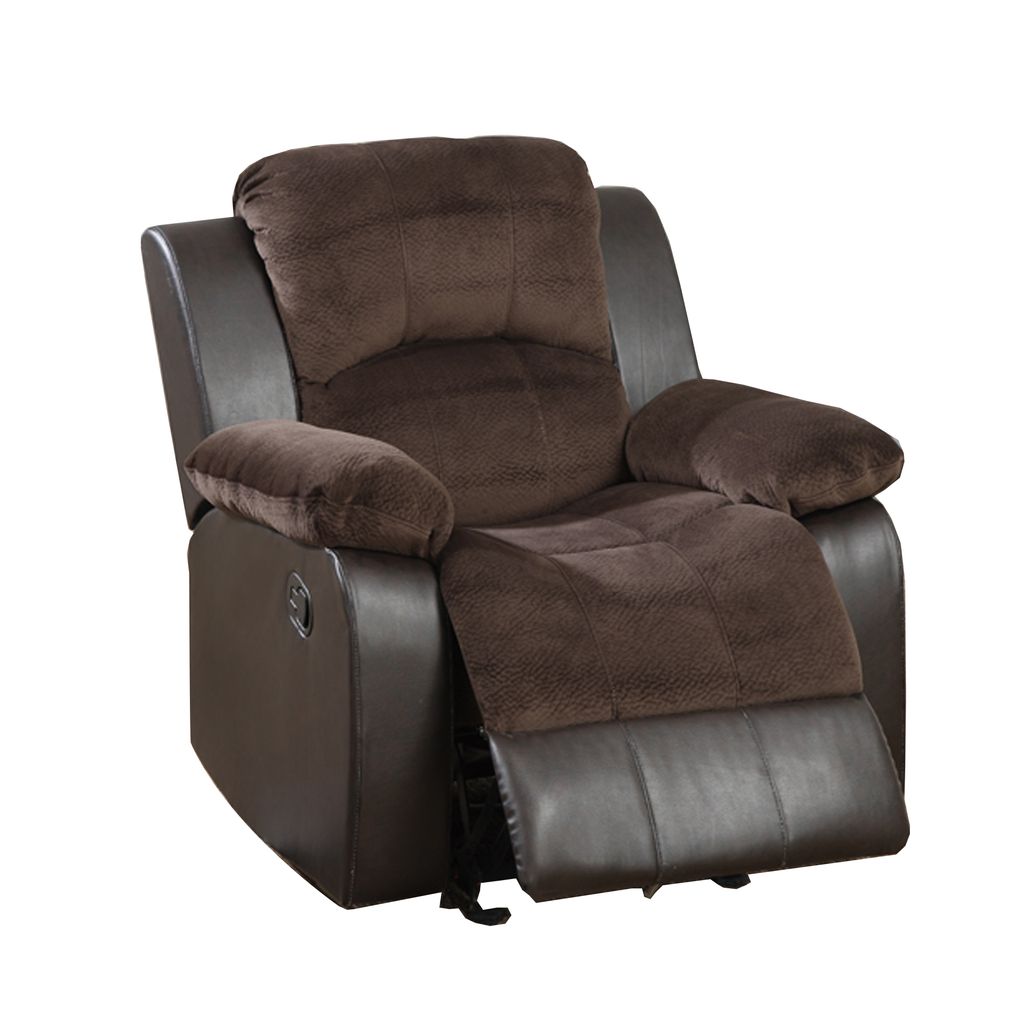 Polyurethane Rocker Recliner In Choco Suede Brown - View 7