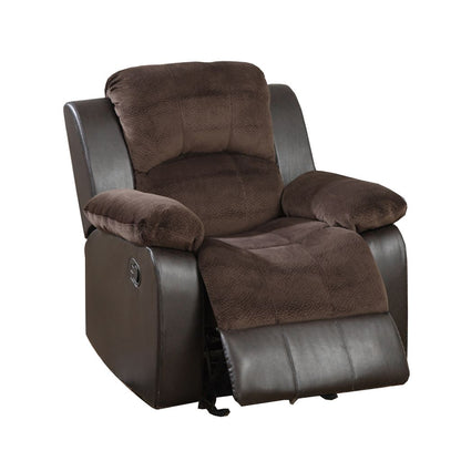 Polyurethane Rocker Recliner In Choco Suede Brown - View 7