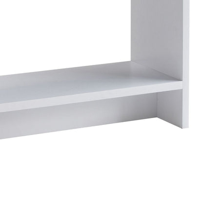 36 Inch Modern Console Table, Multilevel Wood Shelves, Gray and White - View 3