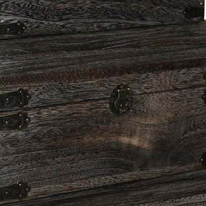 Wooden Lift Top Storage Box with Grain Details, Set of 3, Gray - View 2