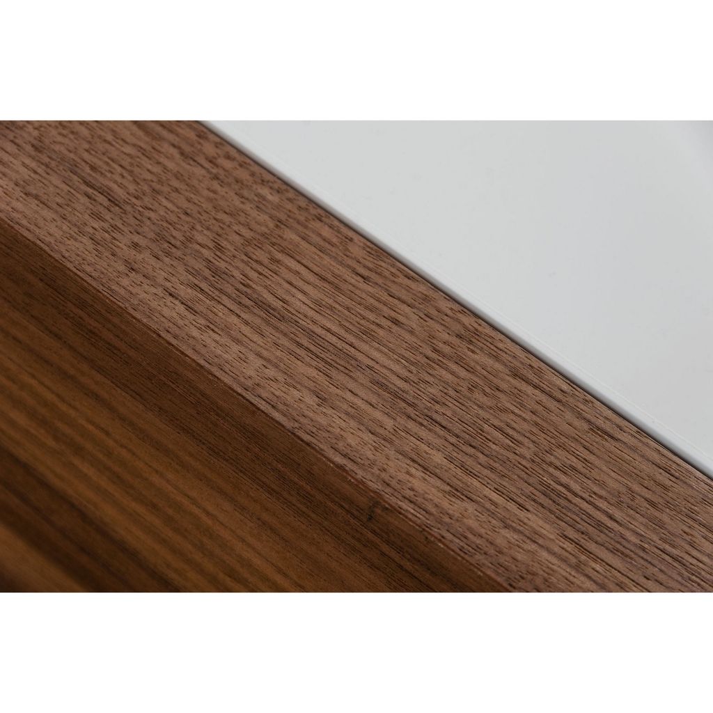 Cid 39 Inch Modern Wood Coffee Table, Puzzle Top Storage, White, Walnut - View 4