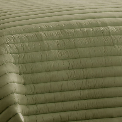 Cabe 3 Piece Queen Comforter Set, Polyester Puffer Channel Quilted, Green - View 3