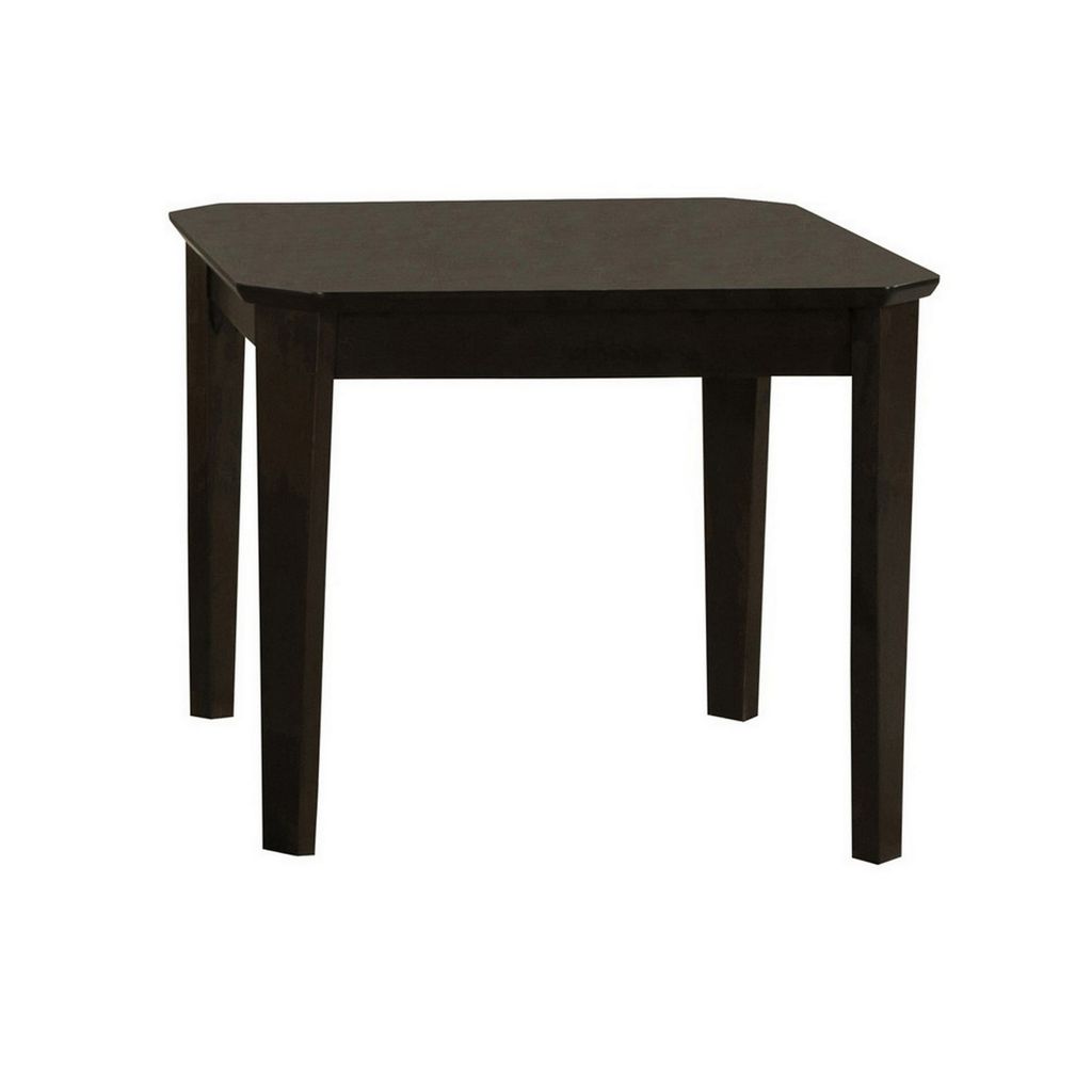 3 Piece Rectangular Coffee and Square End Table Set, Sleek Espresso Brown - View 3