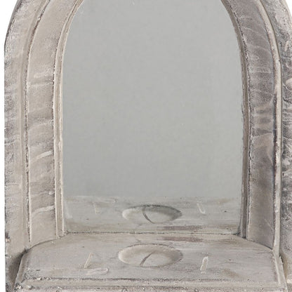 Cement Protected Decorative Wall Mirror, Washed White - View 3
