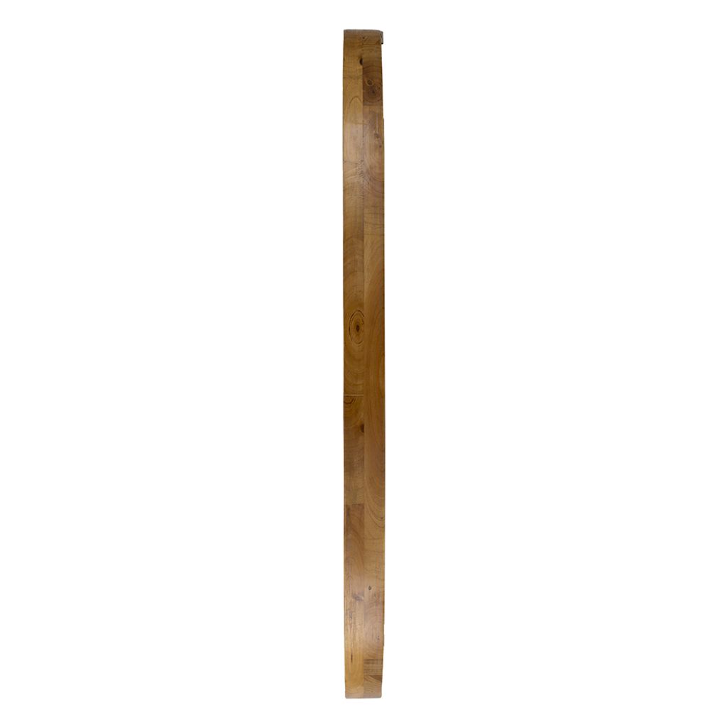 33 Inch Modern Accent Wall Mirror, Mountable Oval Wood Frame in Brown - View 4