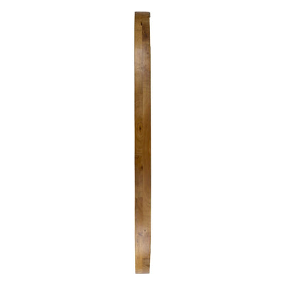33 Inch Modern Accent Wall Mirror, Mountable Oval Wood Frame in Brown - View 4