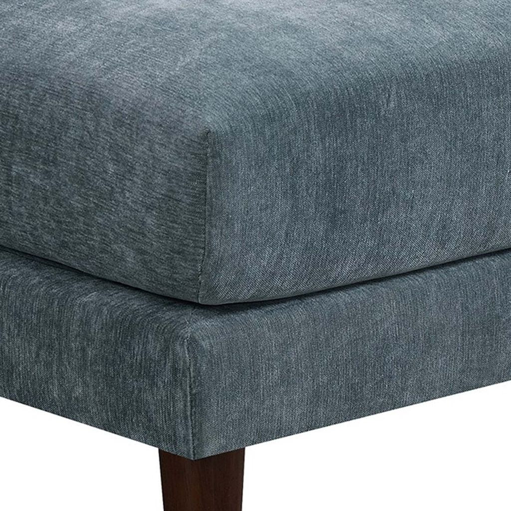 Rio 33 Inch Modular Armless Sofa Chair, Lumbar Cushion, Slate Blue Fabric - View 4