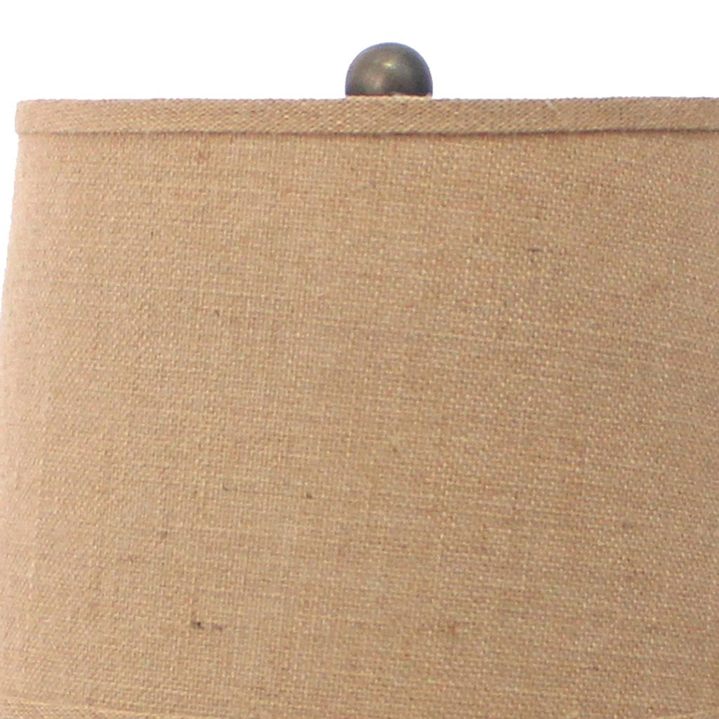 Metal Table Lamp Set of 2 with Scroll Design Base and 2 Way Switch,Bronze and Beige - View 2