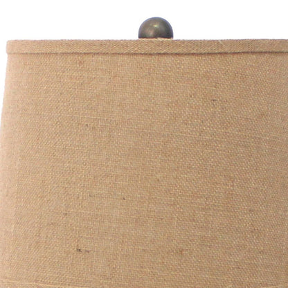 Metal Table Lamp Set of 2 with Scroll Design Base and 2 Way Switch,Bronze and Beige - View 2
