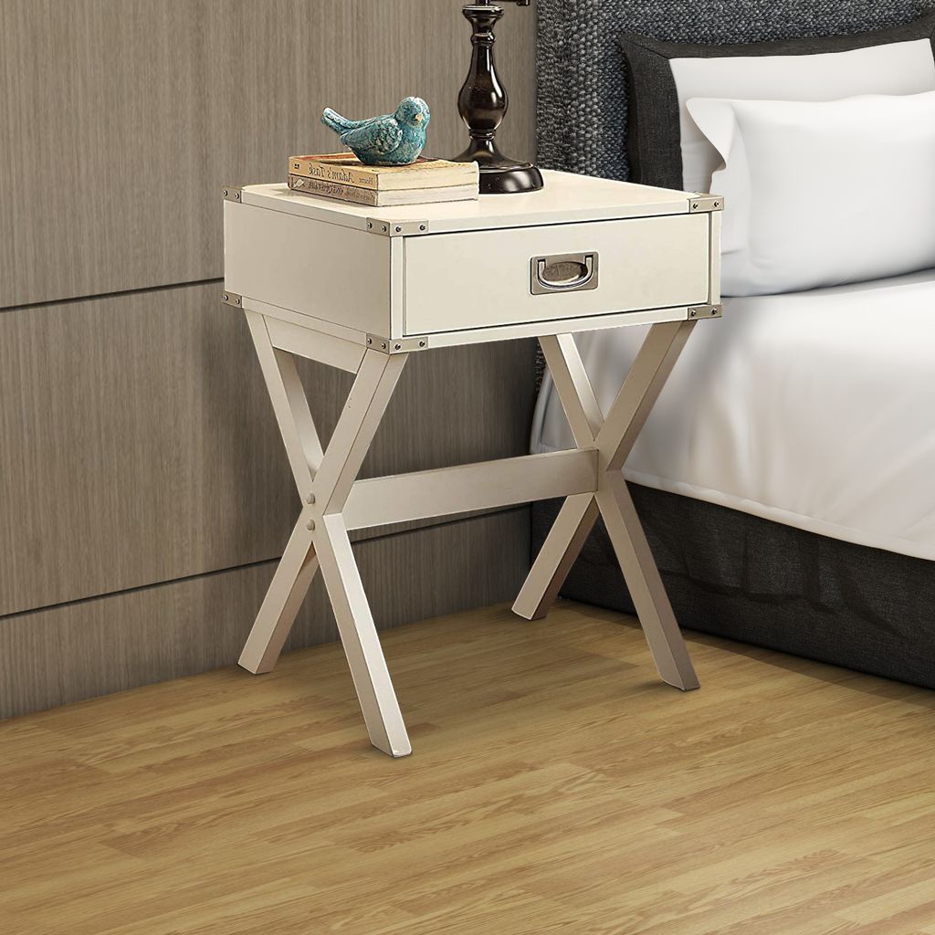 Square End Table, White - View 7