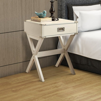 Square End Table, White - View 7