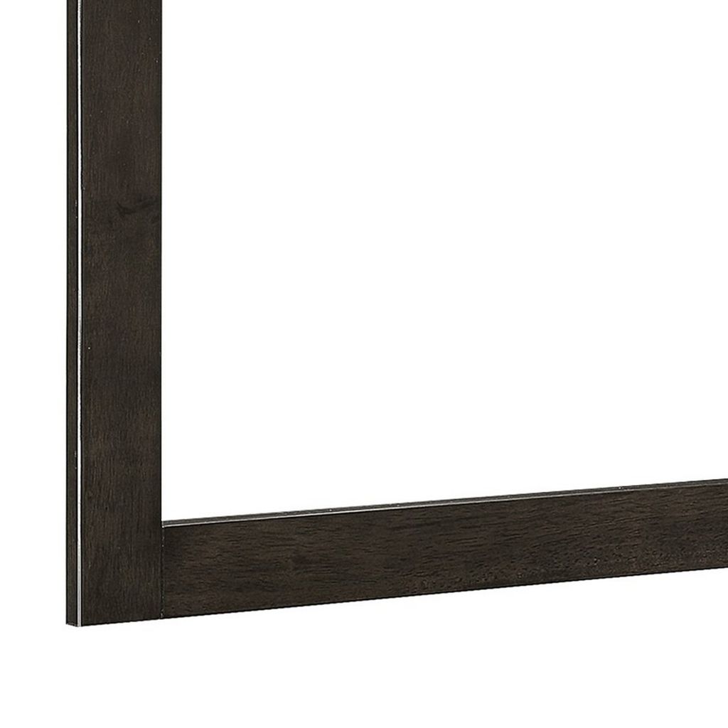 35 x 42 Inch Rectangular Wood Frame Dresser Mirror, Molded, Charcoal Gray - View 3