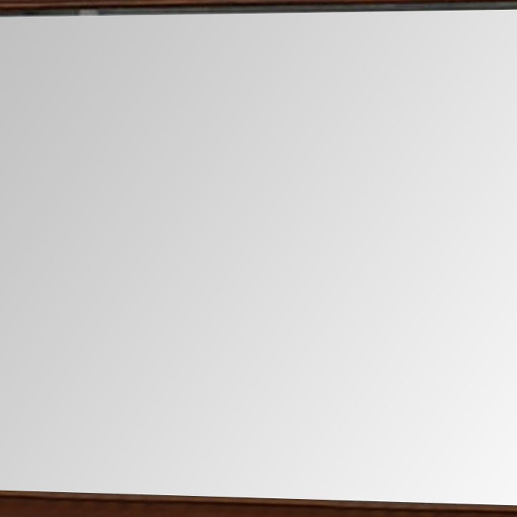 44 Inch Wall Mirror, Molded Trim, Rectangular Wood Frame, Cherry Brown - View 4